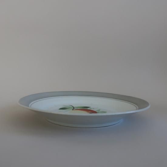 Vintage Gray×Pear Plate/ビンテージ フルーツ柄 プレート/桃(A580) Vintage Gray×Pear Plate/ビンテージ フルーツ柄 プレート/桃(A580)