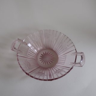 Vintage Pink cutting glass plate/ӥơ ԥ 饹 ץ졼/ʪ(A601)