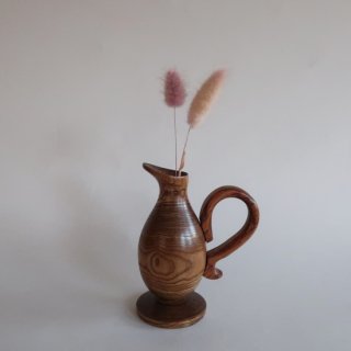 Vintage wood flower vase/ӥơ  ե١ /ִ/ޤ(A605)