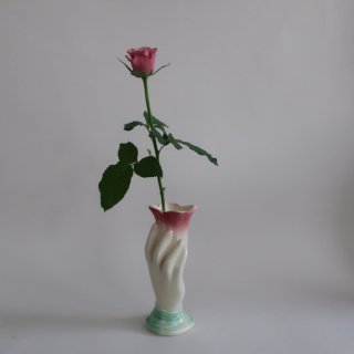 Vintage ceramic hand motif flower vase/ビンテージ 陶器 ハンド 手 モチーフ フラワーベース/花瓶(A626)