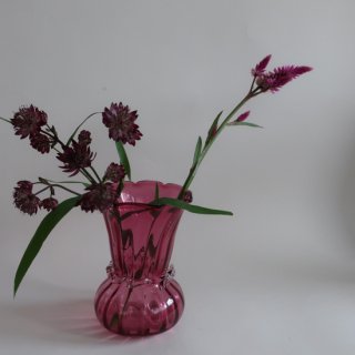 Vintage Pilgrim Glass Cranberry Flower Vase/ӥơ ٥꡼ 饹 ե١ /ִ/(A633)