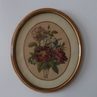 Vintage Botanical Paint Wall Deco Art/ビンテージ 花柄 絵画 ウォールデコ / ウォールアート(A636)