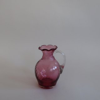 Vintage Pilgrim Glass Cranberry Small Flower Vase/ビンテージ クランベリー ガラス スモール フラワーベース /花器/花瓶(A646)