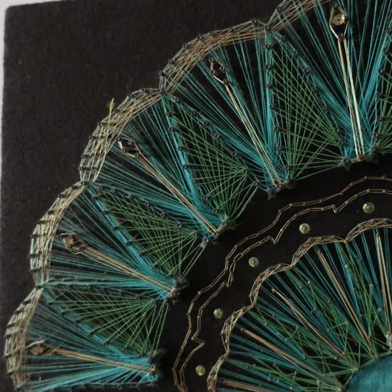 Vintage MCM 70's Peacock String Art wall deco /ビンテージ Vintage MCM 70's Peacock String Art wall deco /ビンテージ