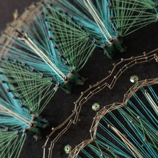 Vintage MCM 70's Peacock String Art wall deco /ビンテージ Vintage MCM 70's Peacock String Art wall deco /ビンテージ