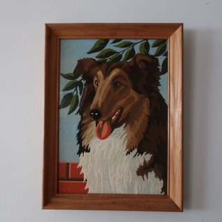 Vintage MCM Paint by Number Boarder Collie wall deco /ӥơ ߥåɥ꡼   ǥ/ɳݤ/(A650)