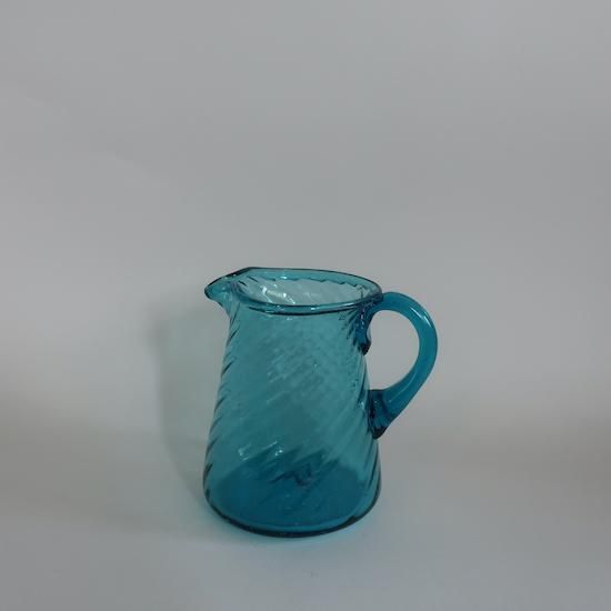 Vintage Blue glass flower vase/ビンテージ ブルー ガラス