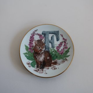 Vintage Animal mini plate(FOX)/ビンテージ アニマルモチーフ ミニ プレート/小皿豆皿/アクセサリートレー(A707)