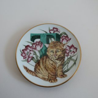 Vintage Animal mini plate(TIGER)/ビンテージ アニマルモチーフ ミニ プレート/小皿豆皿/アクセサリートレー(A708)