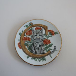 Vintage Animal mini plate(CAT)/ビンテージ アニマルモチーフ ミニ プレート/小皿豆皿/アクセサリートレー(A712)