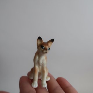 Vintage Ceramic Cat mini object/ビンテージ 陶器製 猫 ミニ オブジェ/置物(A724)