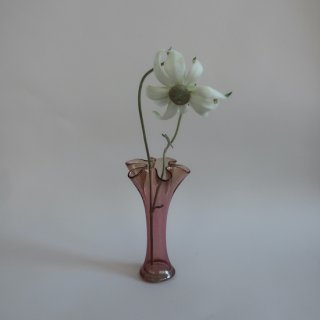 Vintage Pink Glass Small Flower Vase/ビンテージ ピンク ガラス フラワーベース /花器/花瓶(A727)
