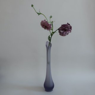 Vintage Purple Frost Flower Vase/ビンテージ Viking Glass社製 パープル フロストガラス フラワーベース /花器/花瓶(A728)