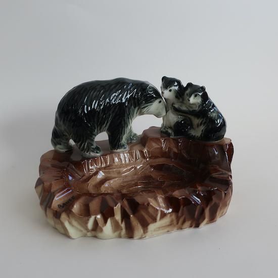 Vintage Ceramic Bear Family Accessory Tray /ビンテージ 陶器
