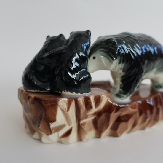 Vintage Ceramic Bear Family Accessory Tray /ビンテージ 陶器