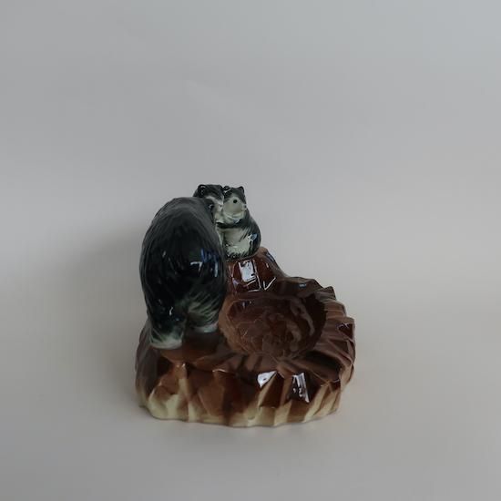 アメリカ90年代名門Andrea社生きているように生命力のある瞳のクマの陶器 Vintage Ceramic Bear Family Accessory Tray /ビンテージ 陶器 クマ