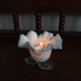 Vintage Glass Flower Candle Holder/ӥơ  饹 ƥ ɥۥ/(A755)