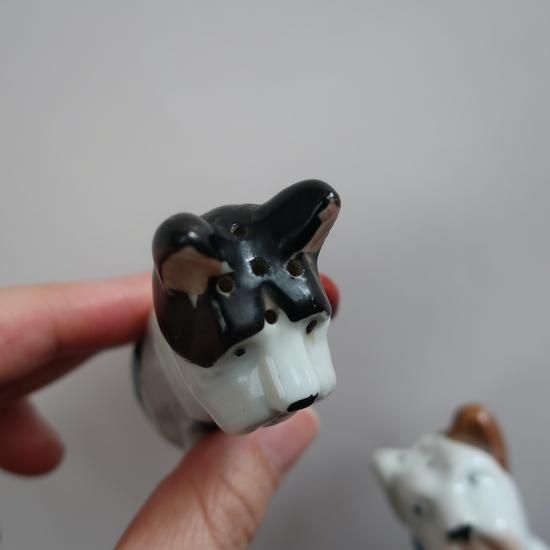 Vintage Dog Salt&Pepper pair set/ビンテージ 陶器 犬 ソルト Vintage Dog Salt&Pepper pair set/ビンテージ 陶器 犬 ソルト