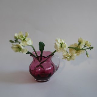 Vintage Pilgrim Glass Cranberry Small Flower Vase/ビンテージ クランベリー ガラス フラワーベース /花器/花瓶(A760)