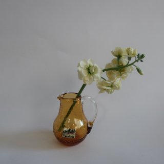 Vintage Pilgrim Glass Amber Small Flower Vase/ビンテージ アンバー ガラス フラワーベース /花器/花瓶(A762)