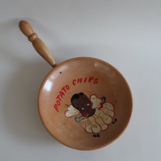 Vintage 1950's Nasco Wooden Snack Bowl Potato Chip/ビンテージ  木製 スナックボウル ポテトチップス(A770)