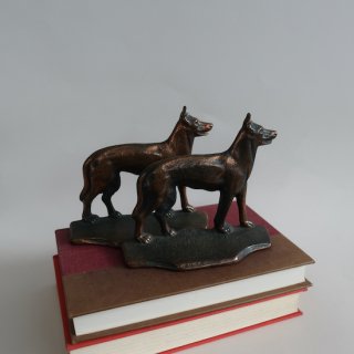Vintage Dog bookends Set /ビンテージ 犬モチーフ ブックエンド ペアset(A772)