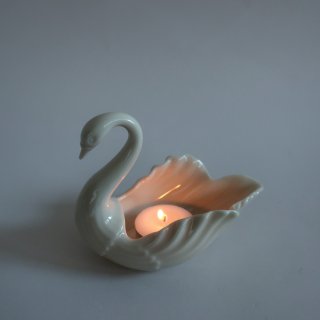 vintage Lenox ceramic swan tray /ビンテージ Lenox社製 陶器 白鳥モチーフ 小物入れ(A775)