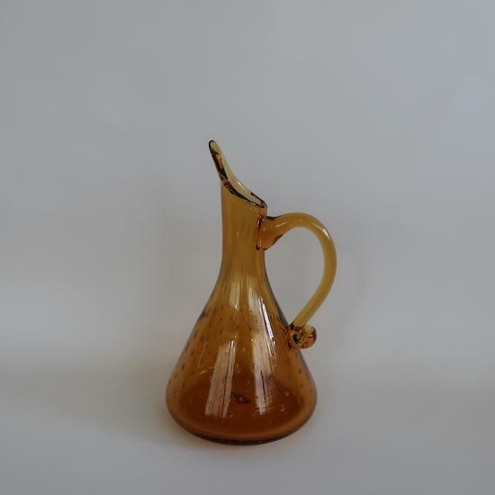 Vintage Amber Glass Large Flower Vase/ビンテージ アンバー ガラス