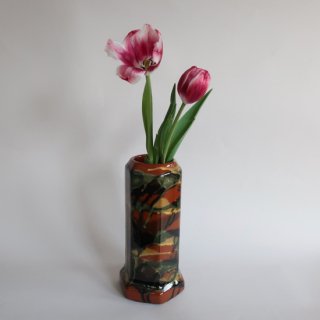Vintage USA Marble Ceramic Flower Vase/ビンテージ 陶器 マーブル フラワーベース/花瓶(A793)