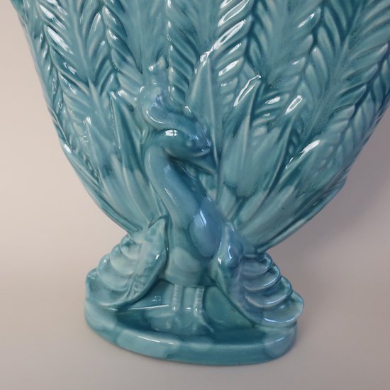 Vintage MCM Royal haeger pottery Ceramic Flower Vase/ビンテージ 陶器 孔雀モチーフ フラワーベース  /花器/花瓶(A803)