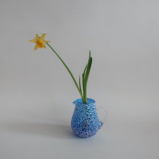Vintage mini blue glass flower vase/ビンテージ ブルー ガラス ミニ フラワーベース /花器/一輪挿し(A810)