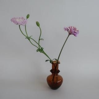 Vintage mini amber glass flower vase/ӥơ С 饹 ߥ ե١ /ִ/ޤ(A813)