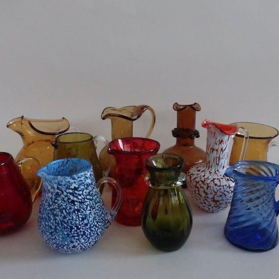 Vintage mini red glass flower vase/ビンテージ レッド ガラス