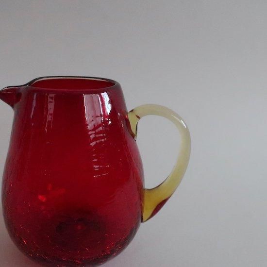 花瓶 赤 レッド フラワーベース ヴィンテージ Vintage red marble glass flower vase/ビンテージ レッド