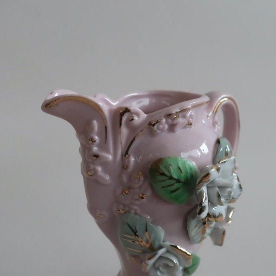 Vintage ceramic pink rose flower vase/ビンテージ SONSCO社製 陶器