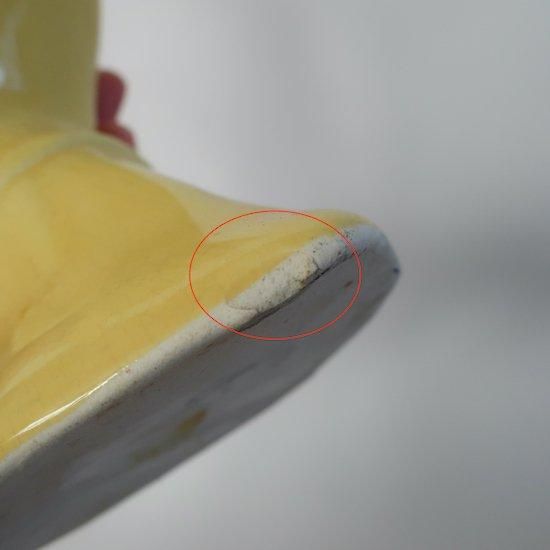 Vintage McCoy Pottery 1940s Hand Vase with Holly Leaf&Berry Bow