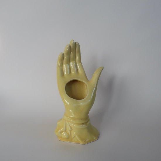 Vintage McCoy Pottery 1940s Hand Vase with Holly Leaf&Berry