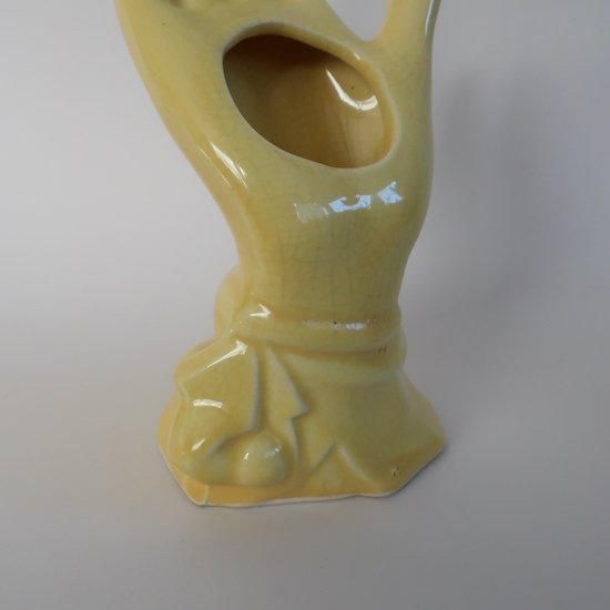 Vintage McCoy Pottery 1940s Hand Vase with Holly Leaf&Berry