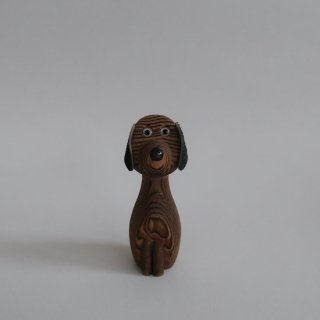 Vintage 1960s Wood Dog Figurine /ӥơ   ֥(A838)