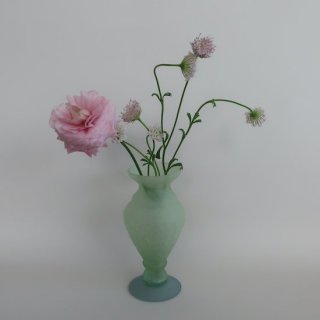Vintage Frosted Crackled Glass flower vase/ӥơ ե å 饹 ե١ /ִ/(A848)