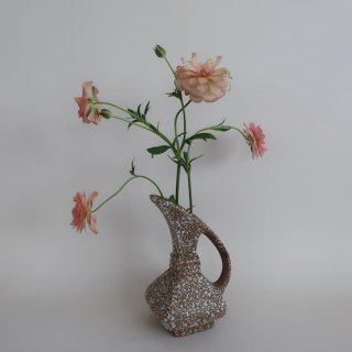 Vintage 50's SPATTER GLAZE Ceramic Flower Vase/ӥơ ƫ  ե١/(A849)