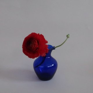 Vintage mini blue glass flower vase/ӥơ ֥롼 饹 ߥ ե١ /ִ/ޤ(A856)