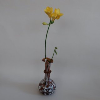 Vintage amber marble glass flower vase/ӥơ С 饹 ⡼ ե١ /ִ/ޤ(A859)