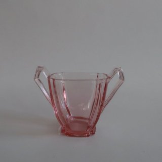 Vintage Pink Glass suger cup/ӥơ ԥ 饹 奬 å(A870)