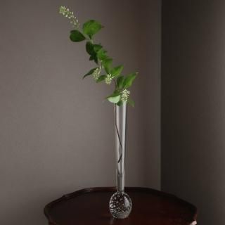 Vintage 1950s bubbles glass flower vase/ӥơ Х֥١ ե١ /ִ/ޤ(A881)