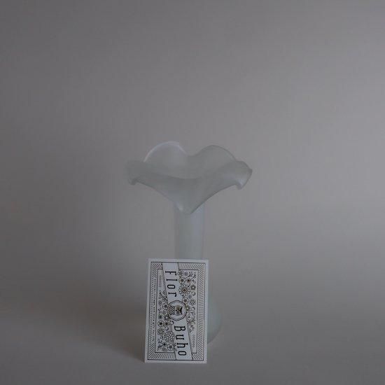 Vintage White Stripe Frost Flower Vase/ビンテージ ホワイト Vintage White Stripe Frost Flower Vase/ビンテージ ホワイト
