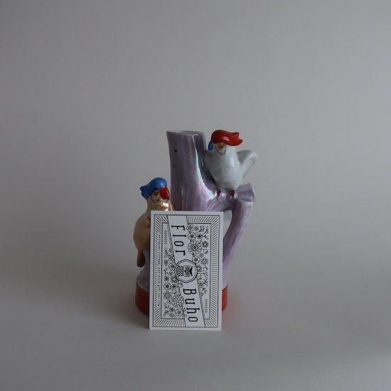 Vintage Ceramic Tree×Birds flower vase/ビンテージ TT Takito Vintage Ceramic Tree×Birds flower vase/ビンテージ TT Takito