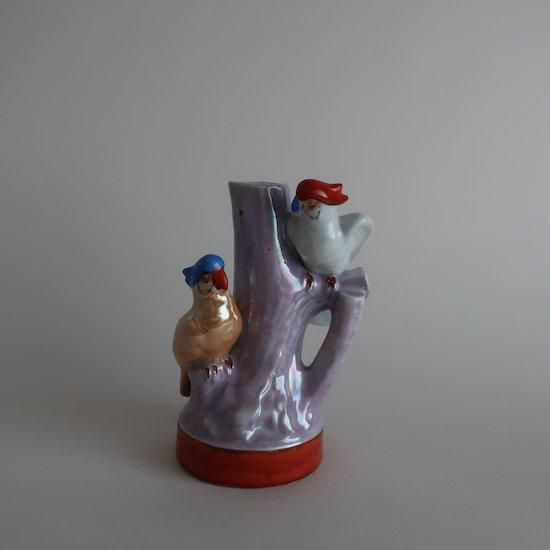 Vintage Ceramic Tree×Birds flower vase/ビンテージ TT Takito Vintage Ceramic Tree×Birds flower vase/ビンテージ TT Takito