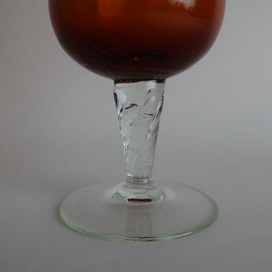 Vintage Amber glass Flower Vase/ビンテージ アンバー ガラス