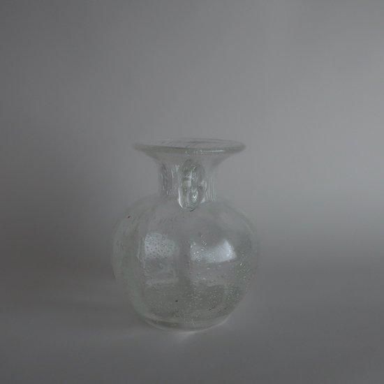 ヴィンテージ　ガラス　オブジェ　花瓶 Vintage clear glass Flower Vase/ビンテージ クリア ガラス